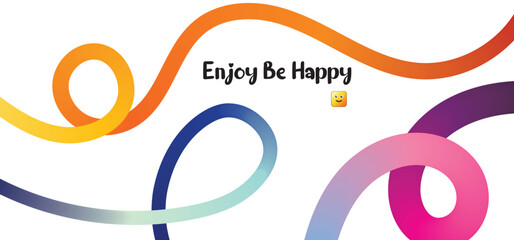Abstract Rainbow Curve Background with Wavy Gradient Lines and Colorful Squiggle Ribbons – Vector Design