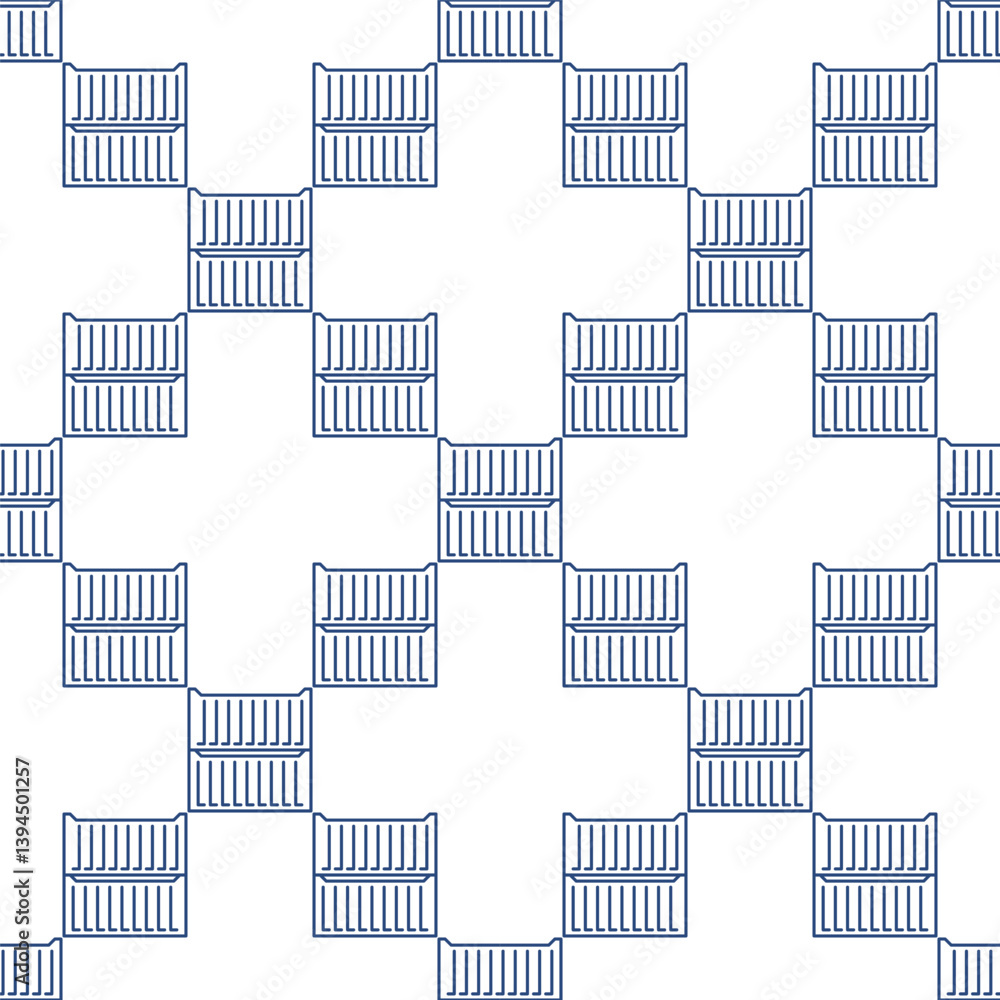 Poster 2 shipping containers vector seamless pattern