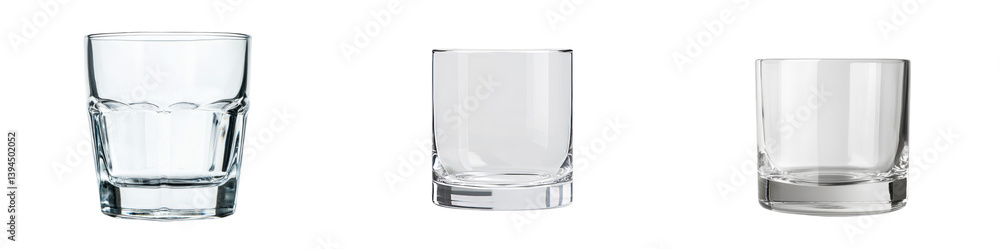 Leinwandbilder minimalist mockups of three distinctive glass designs arranged in an isolated setting for modern pre