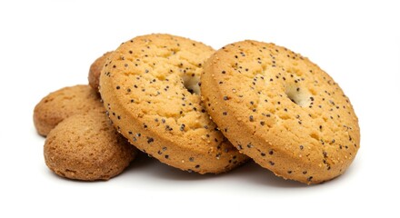 Sweet Poppy Seed and Biscuit Delight - A tempting assortment of baked goods, showcasing delicious poppy seed cookies and brown biscuits. These treats represent homemade goodness, simple pleasures