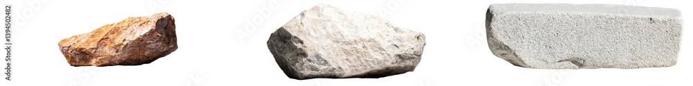 Aufkleber Isolated minimalist rock mockups showcasing various textures and colors in a simple and clean setting