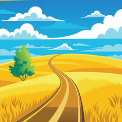 landscape with road and hills