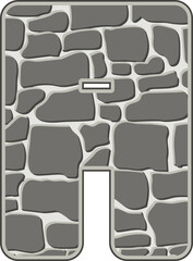 Stone Wall Letter Vector Element Alphabet A