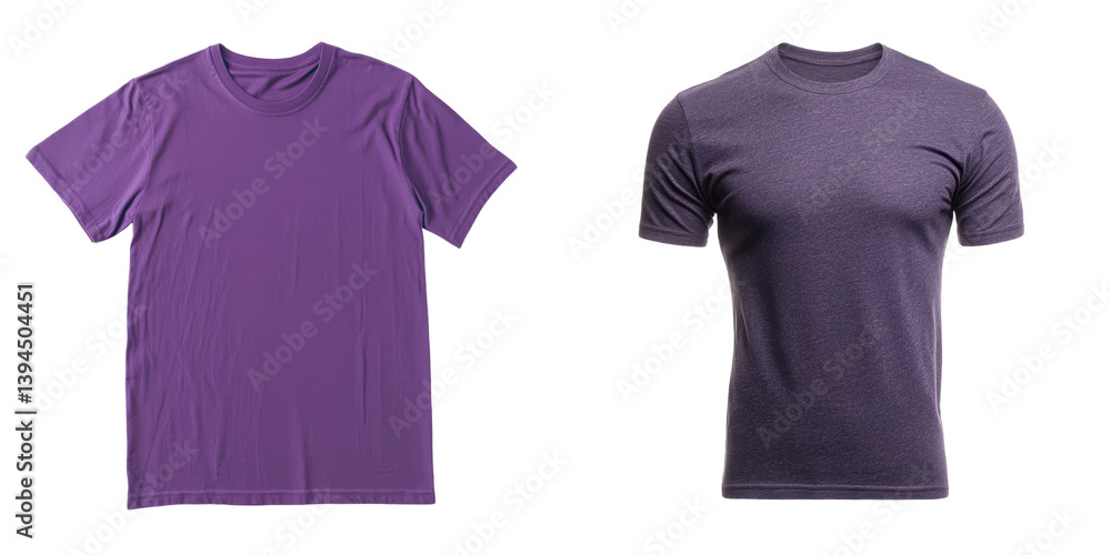 Poster minimalist mockups showcasing purple t-shirts on a clean white background with a focus on design and