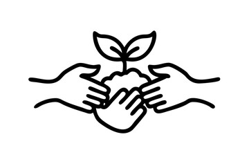 Earth Day hands planting tree together for a greener future in nature, sustainable environment, and collaborative efforts