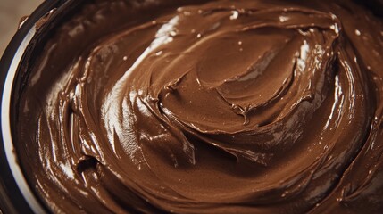 Rich, smooth chocolate spread in a bowl