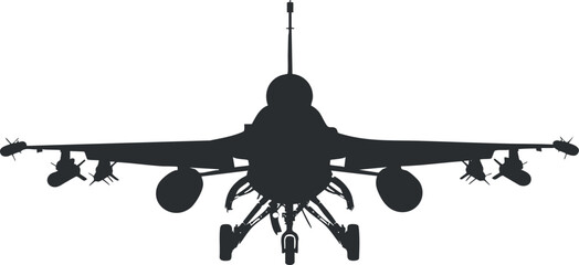 Silhouette of a fighter jet aircraft showcasing military aviation technology and aerodynamic design.