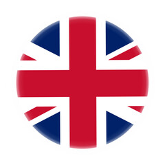 Obraz premium Glowing Round Great Britain Flag