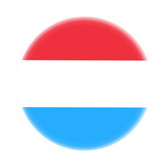 Glowing Round Luxembourg Flag