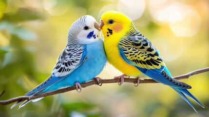 Affectionate Budgerigars