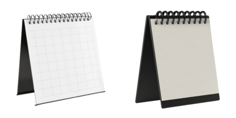 Minimalist mockups featuring blank desktop notepads for creative design projects and presentations