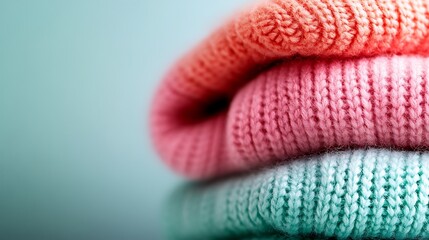 Cozy Knitwear Stack Pastel Colors with Soft Textures.
