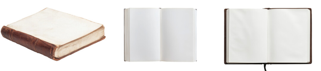 Naklejka premium Minimalist mockups showcasing three distinct notebook styles for creative presentation