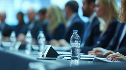 Participants gather at a sleek conference room, exchanging ideas and insights during an engaging panel discussion. The atmosphere buzzes with intellectual energy and collaboration