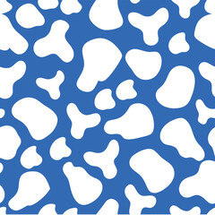 a seamless cow print pattern with a light pink background. The cow spots should be bold and black with bright hot pink, and blue ,  animal, art, background, black, bull, camouflage, cartoon, cow