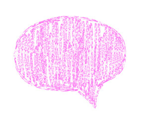 Oval spech bubble and text box drawing with crayon brush texture