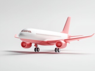 Obraz premium Pink and white toy airplane model