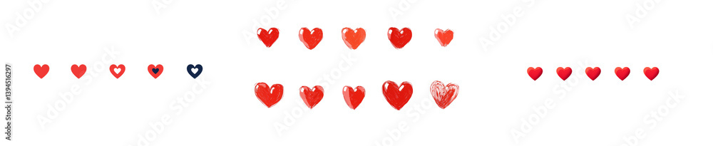 Aufkleber Minimalist isolated mockups of red hearts creating a simple, artistic design for various creative projects