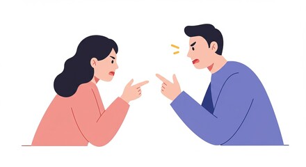 Angry couple shouting at each other illustration
