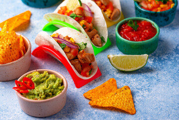 Cinco de Mayo concept with traditional Mexican food