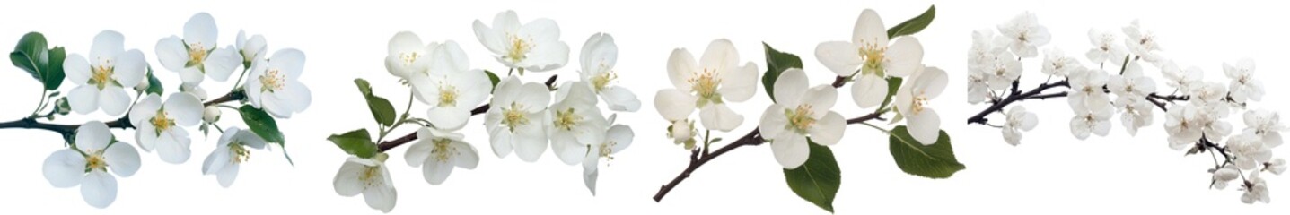 Fototapeta premium Isolated minimalist mockups of delicate white flowers against a clean background showcasing natural beauty and elegance