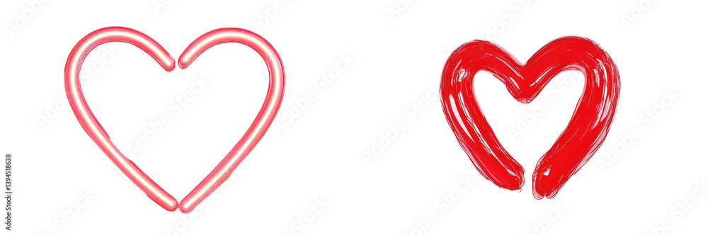 Poster creative heart illustrations with minimalist design for expressive art use in various projects