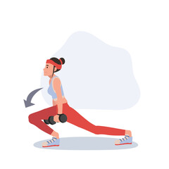 Woman exercising with dumbbells, strength training