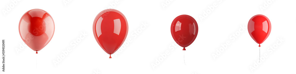 Aufkleber Minimalist red balloons in various sizes with simple backgrounds suitable for modern designs and presentations