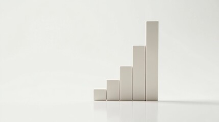 Minimalist Bar Graph Displaying Growth on White Background for Business Concept Visuals