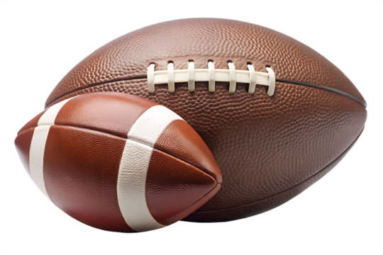 american football ball rugby ball isolated on white background PNG. GENERATIVE AI