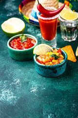 Cinco de Mayo concept with traditional Mexican food