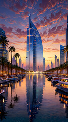 Fototapeta premium Night view of the city of Dubai