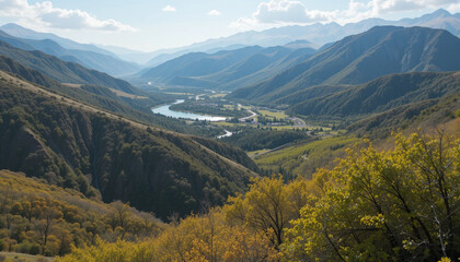 Fototapeta premium view from the top of the mountain