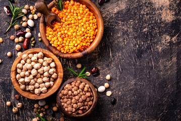 Beans, lentils, soybean, pea and chickpea