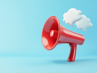 Red megaphone with speech bubbles
