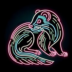 페럿, 네온사인 아트, jpeg (Ferret, neon sign art, jpeg)