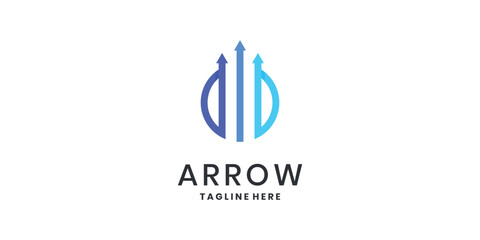 Modern abstract arrow logo design with upward line
