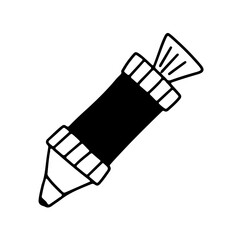 Pastry syringe hand drawn doodle vector illustration