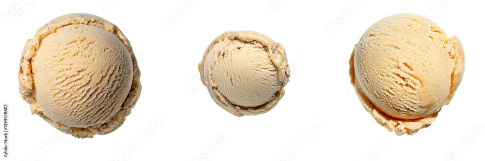 Poster minimalist mockups of vanilla ice cream scoops presented in a clean, isolated arrangement for design