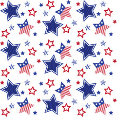 Fototapeta premium 4th Of July Seamless Pattern Vector Art
