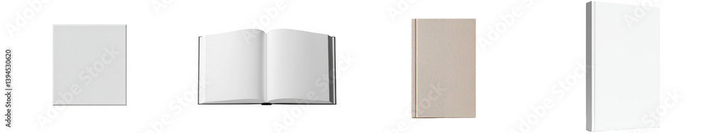 Poster isolated minimalist mockups featuring blank notebooks and journals in soft colors for creative prese