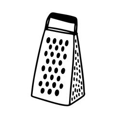Doodle vegetable grater vector sketch