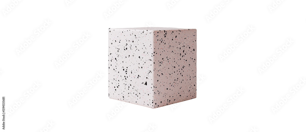 Fototapete minimalist concrete cube mockup showcasing texture and design in a spacious setting