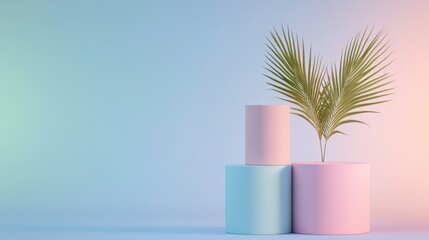 Plant with geometric forms on background