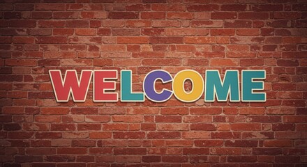 Obraz premium Brick Wall Welcome