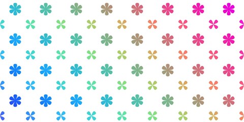 Colorful Abstract Floral Pattern on White Background