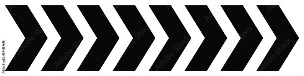 Poster arrow moving dynamic symbols. road lines arrow zigzag chevron speeds flat style. vector illustration