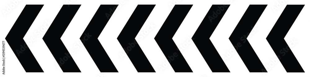 Poster dynamic moving arrow symbol. arrow moving dynamic sign. road lines arrow zigzag chevron speeds flat 