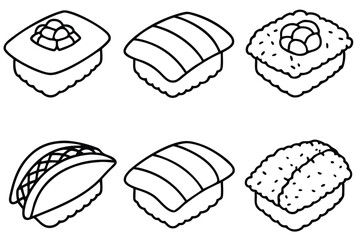 sushi line art creative designs for modern food lovers.