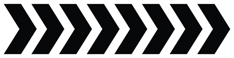 Arrow moving dynamic symbols. Road lines arrow zigzag chevron speeds flat style. Vector illustration.